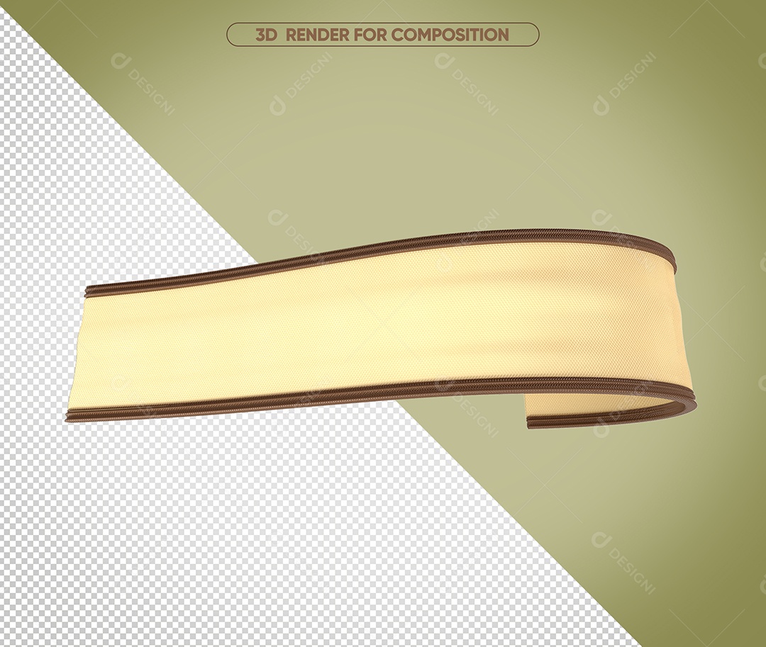 Fita de Páscoa Elemento 3D Marron para Composição PSD