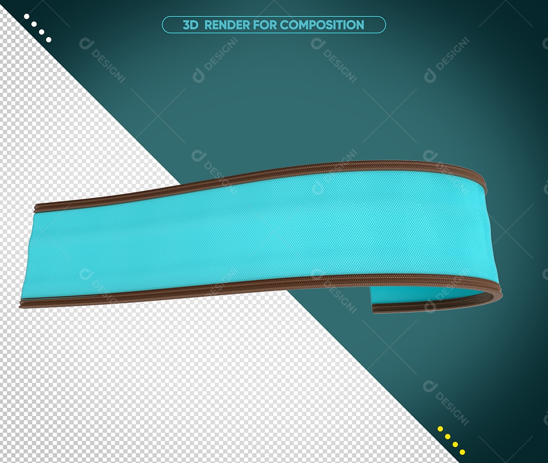 Fita de Páscoa Elemento 3D Azul para Composição PSD