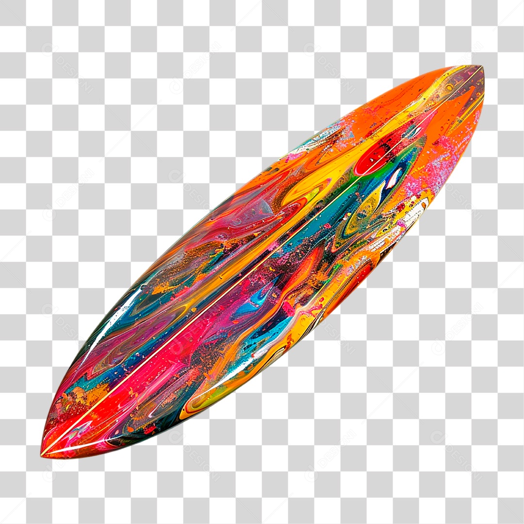 Prancha de Surf Colorida PNG Transparente