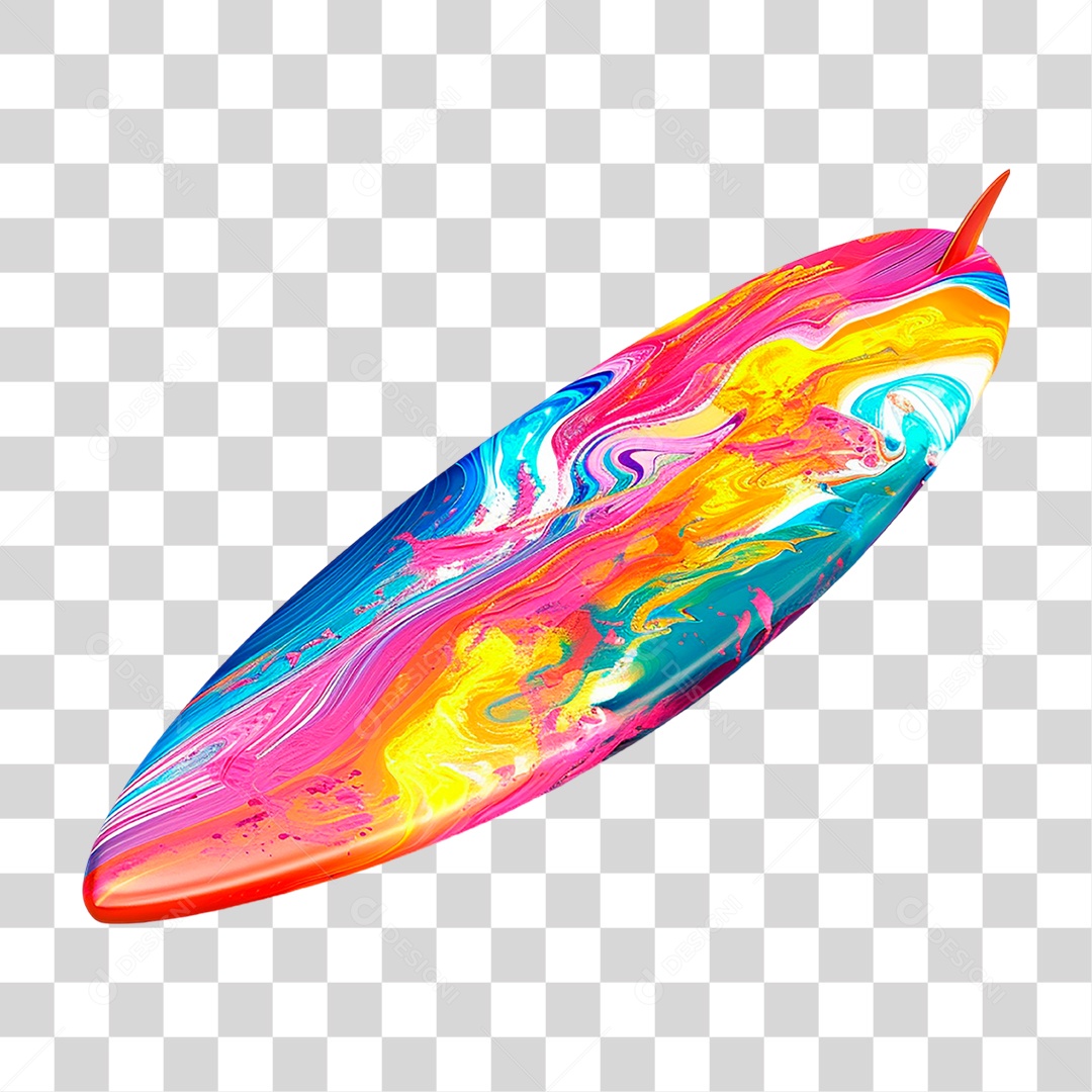 Prancha de Surf Colorida PNG Transparente