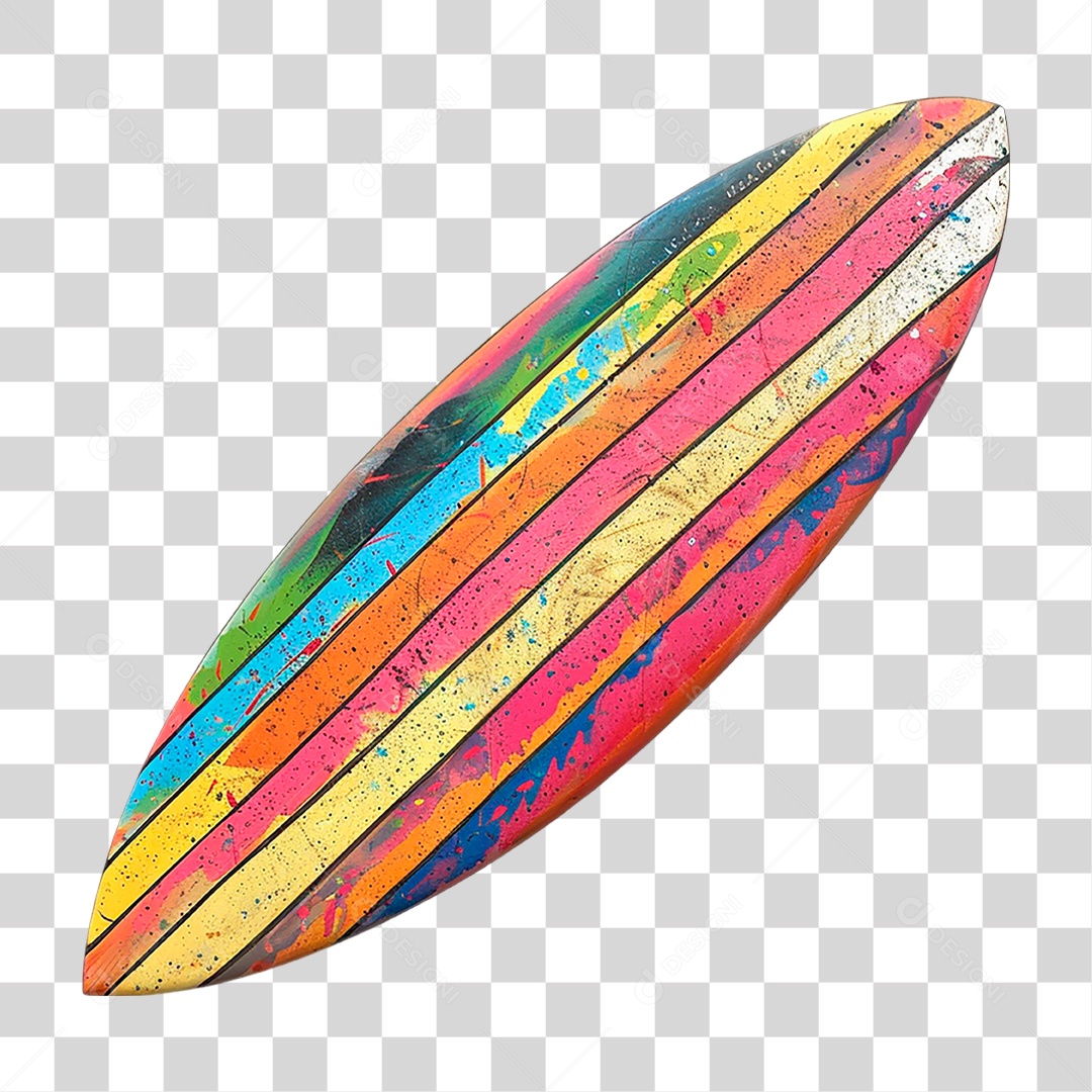 Prancha de Surf Colorida PNG Transparente