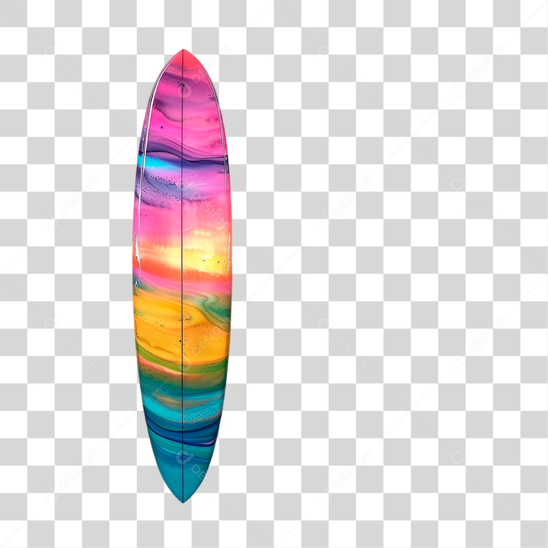 Prancha de Surf Colorida PNG Transparente
