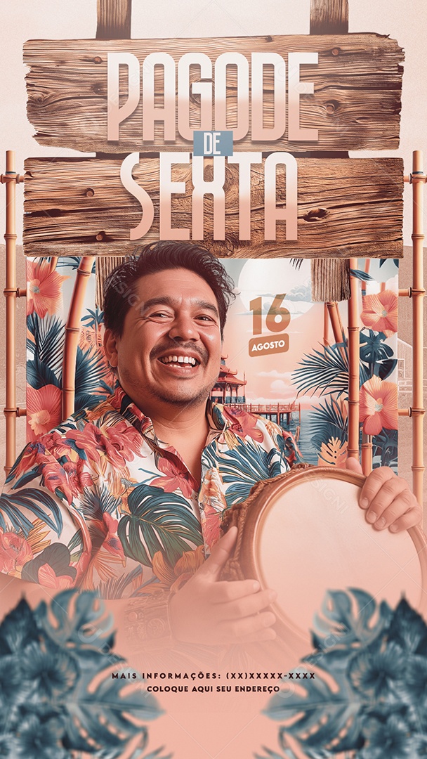 Story Flyer pagode de Sexta Show Social Media PSD Editável