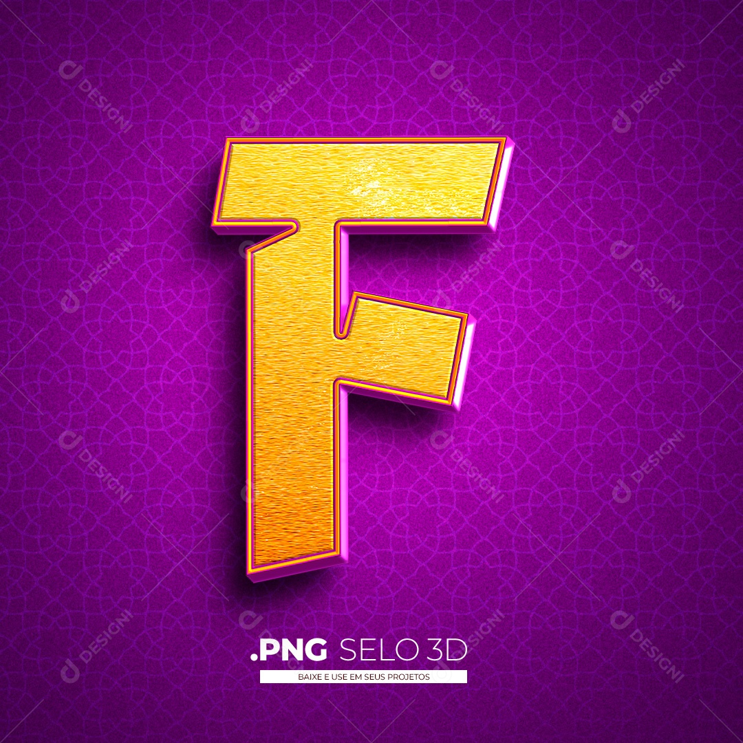 Letra F Alfabeto Elementos 3D PNG