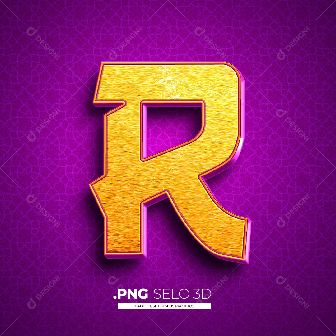 Letra R Alfabeto Elementos 3D PNG