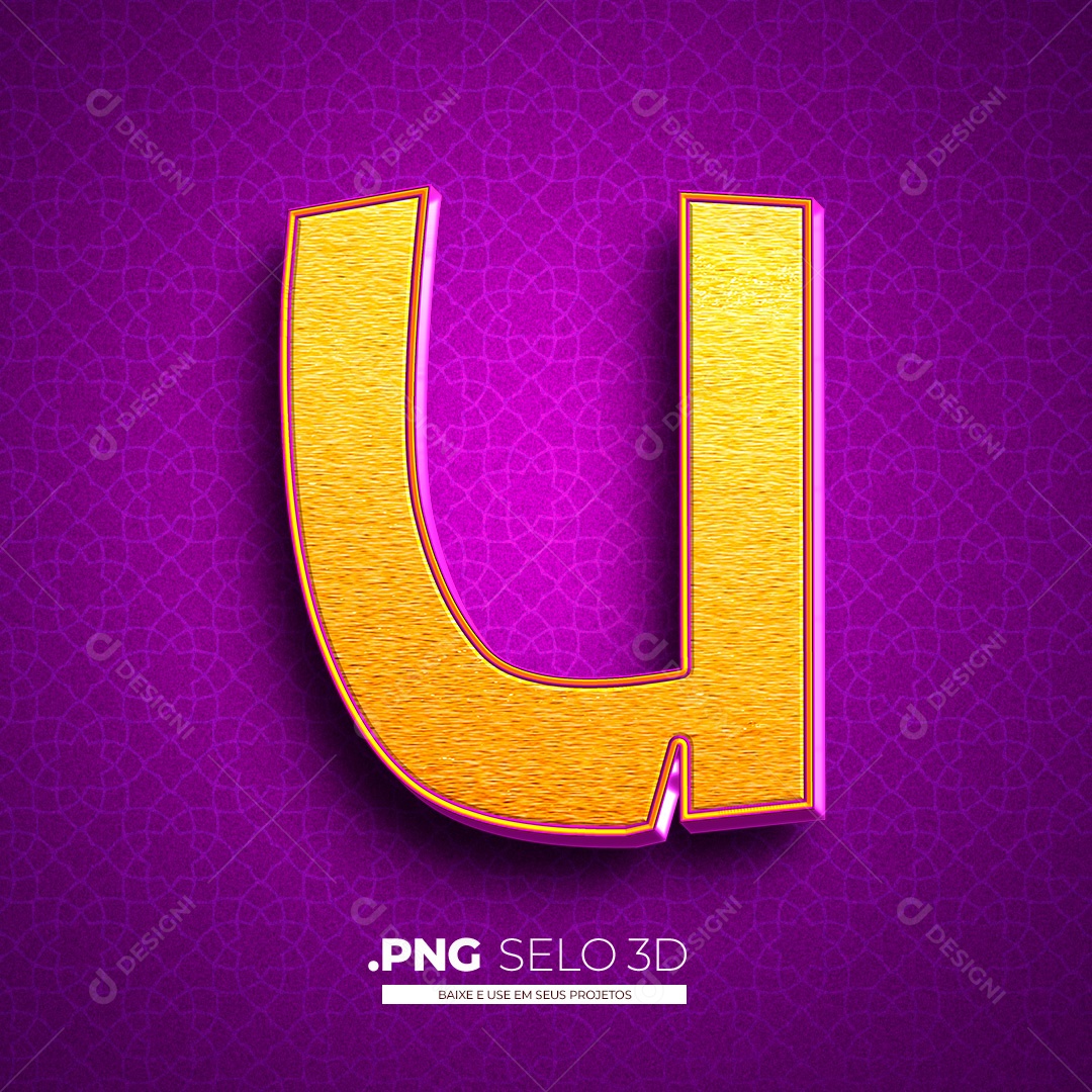 Letra U Alfabeto Elementos 3D PNG