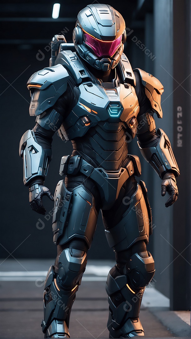 Robô com viseira rosa