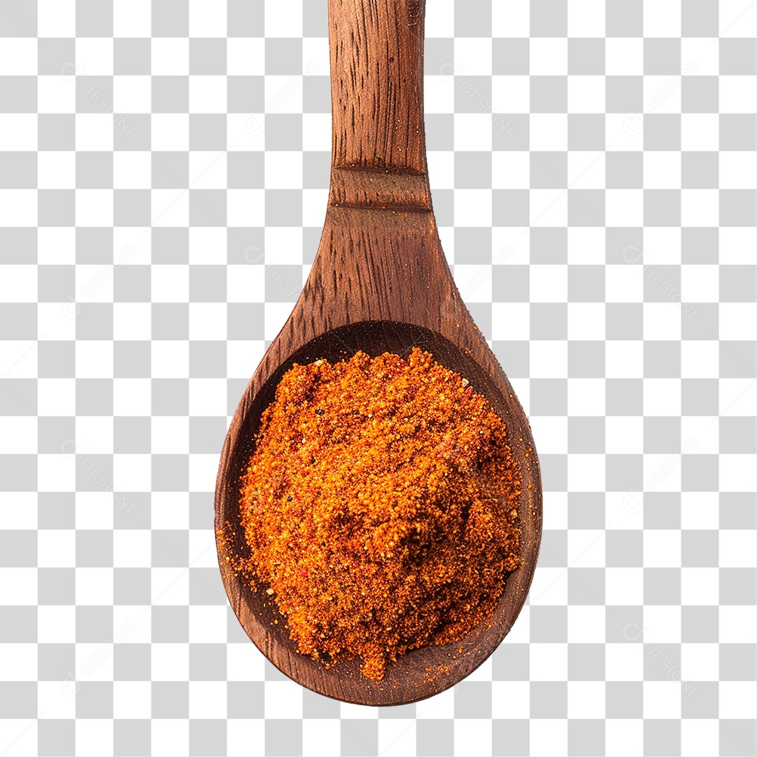 Colher de Madeira com Tempero PNG Transparente