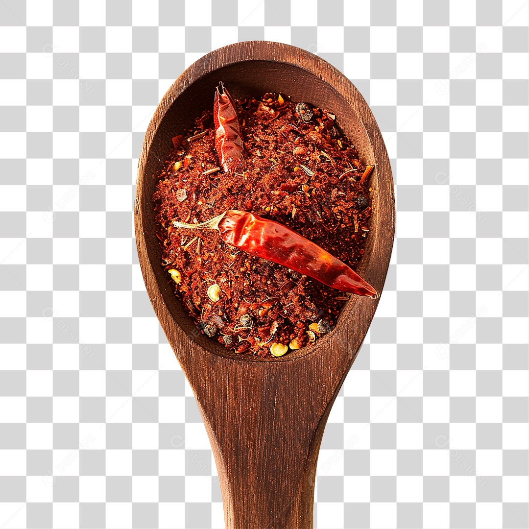 Colher de Madeira com Tempero PNG Transparente