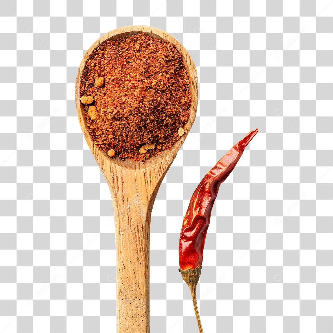 Colher de Madeira com Tempero PNG Transparente