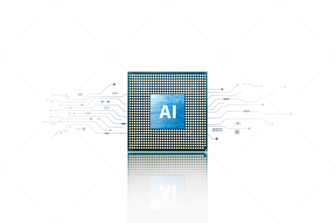 Chip de processador de computador padrão de circuito eletrônico