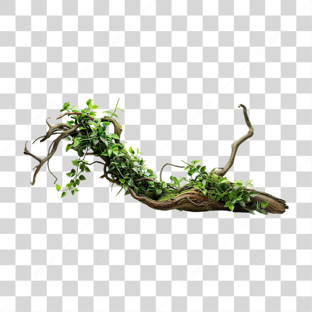 Branch with Transparent PNG Foliage