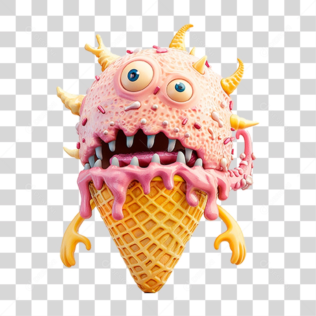 Sorvete Monstro PNG Transparente