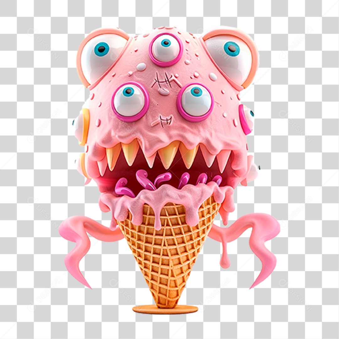 Sorvete Monstro PNG Transparente