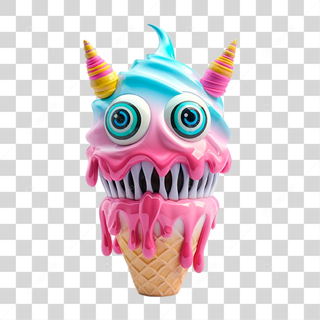 Sorvete Monstro PNG Transparente