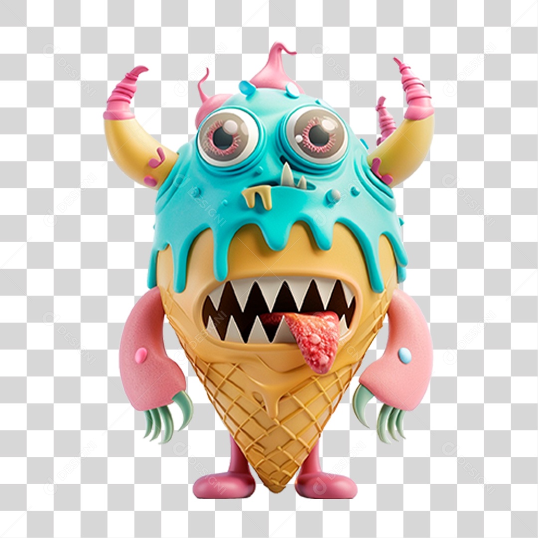 Sorvete Monstro PNG Transparente