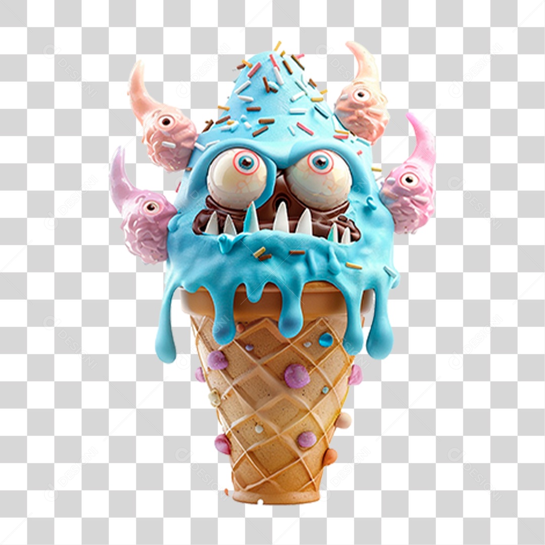 Sorvete Monstro PNG Transparente