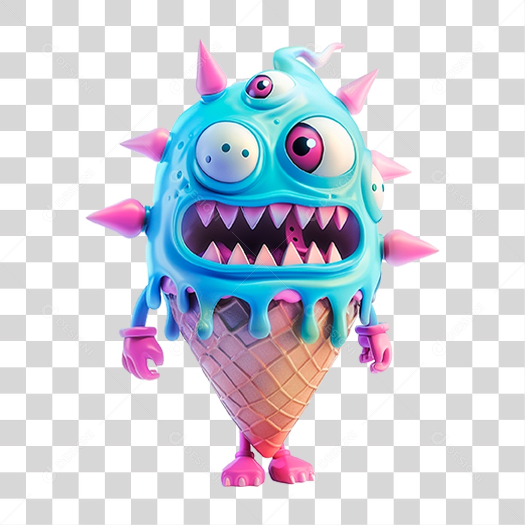 Sorvete Monstro PNG Transparente