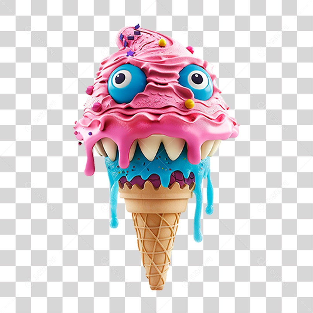 Sorvete Monstro PNG Transparente