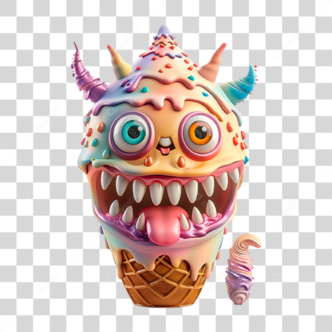 Sorvete Monstro PNG Transparente