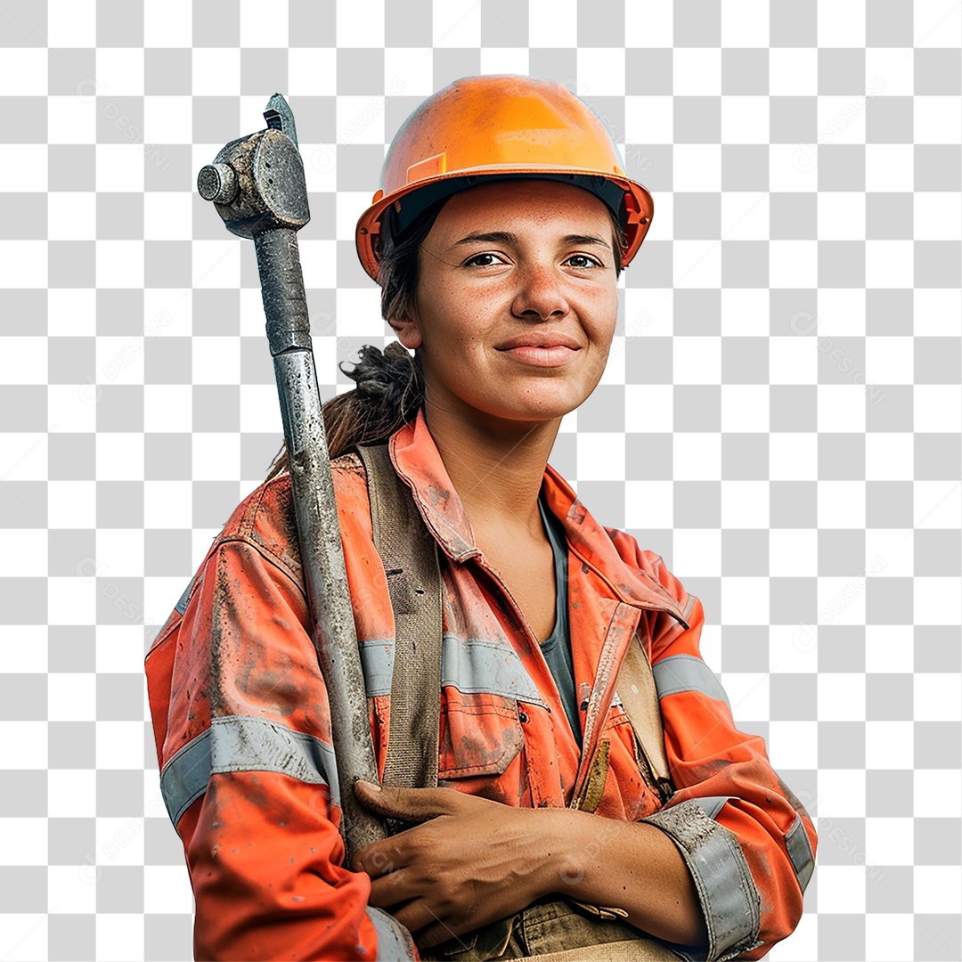 Mulher Trabalhando em Construção Civil PNG Transparente