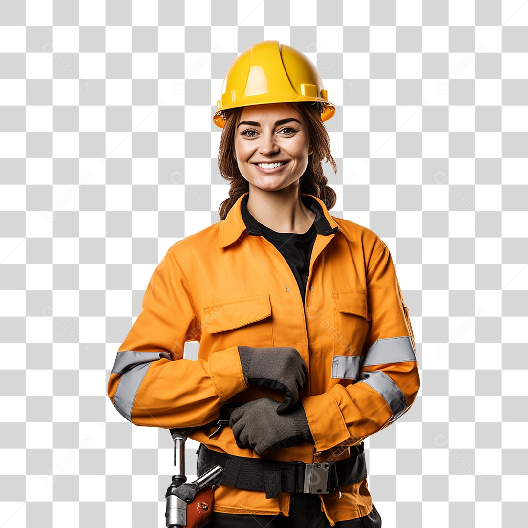 Mulher Trabalhando em Construção Civil PNG Transparente