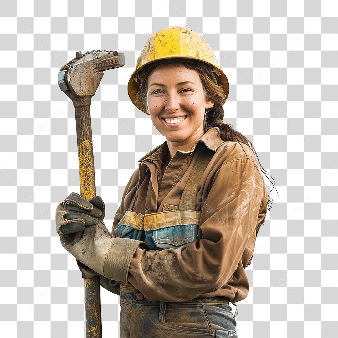 Mulher Trabalhando em Construção Civil PNG Transparente