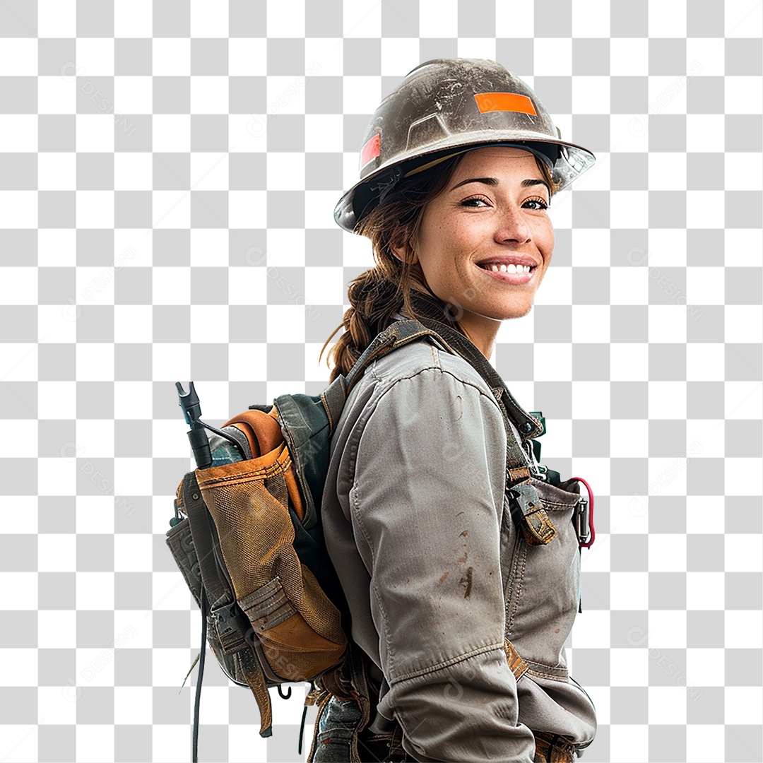 Mulher Trabalhando em Construção Civil PNG Transparente