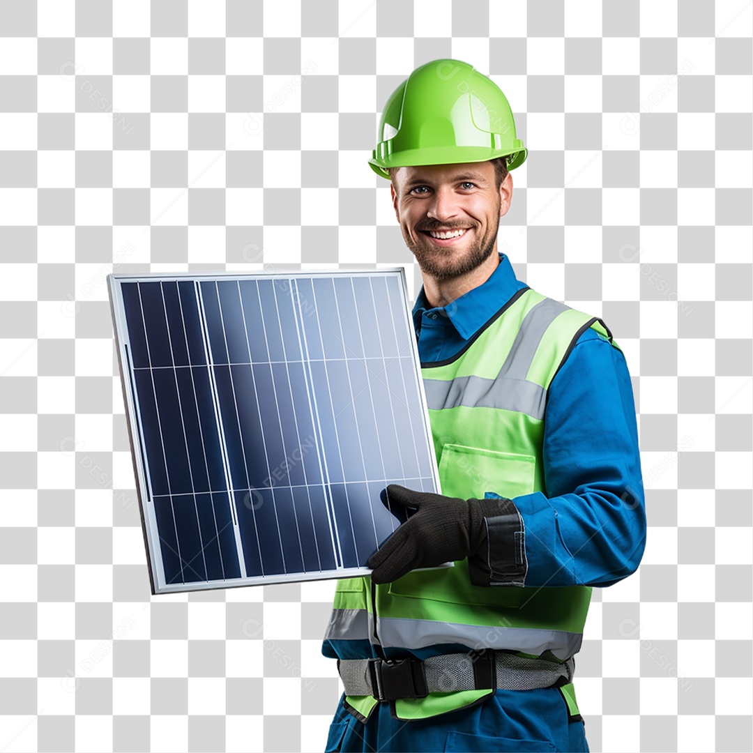 Técnico em Placa Solar Trabalhador PNG Transparente