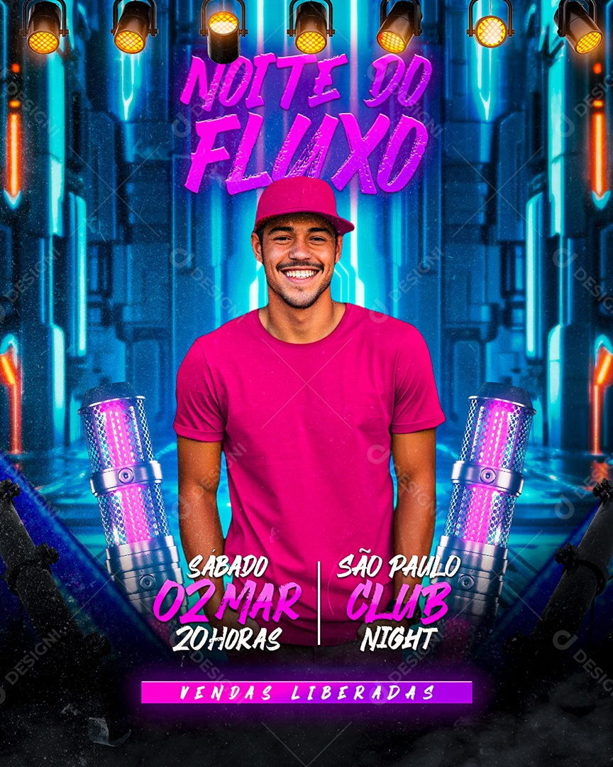 Flyer Noite do Fluxo Social Media PSD Editável