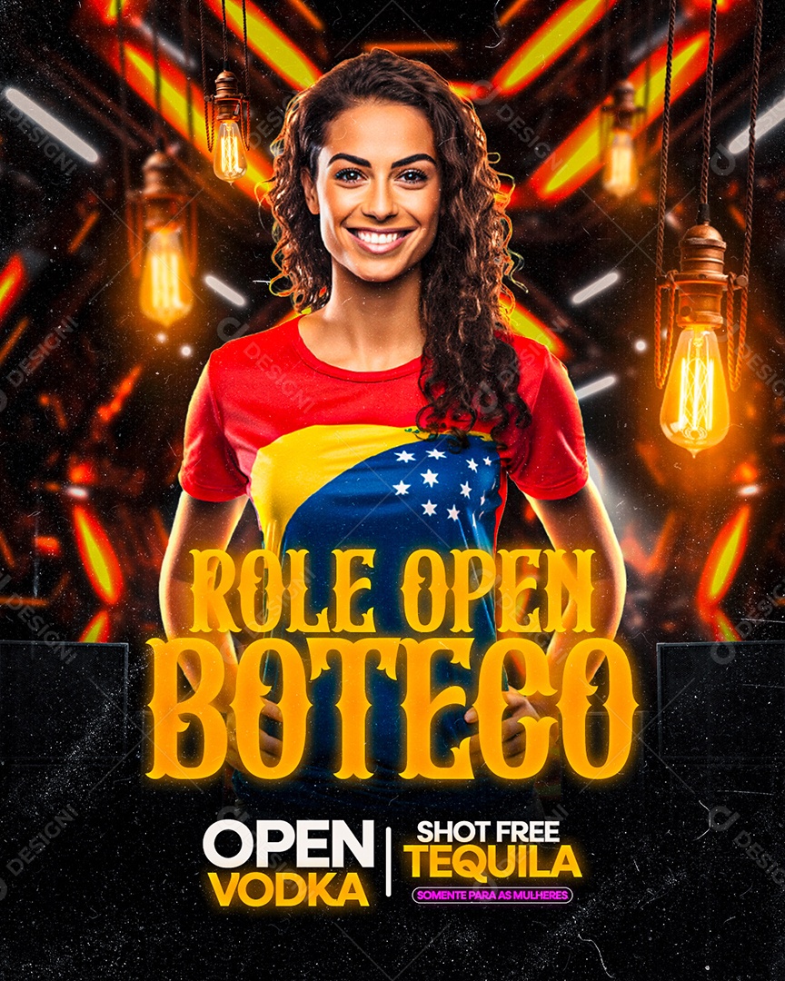 Flyer Role Open Boteco Open Social Media PSD Editável