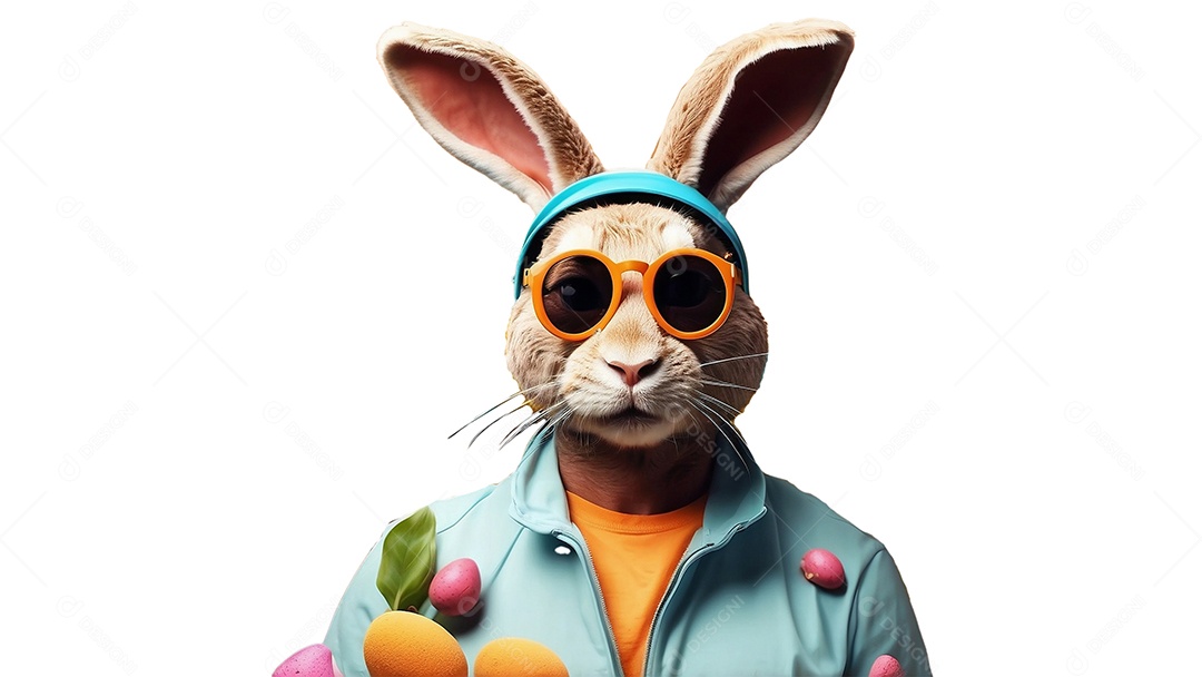 Homem coelho de páscoa isolado para mídias sociais ou design