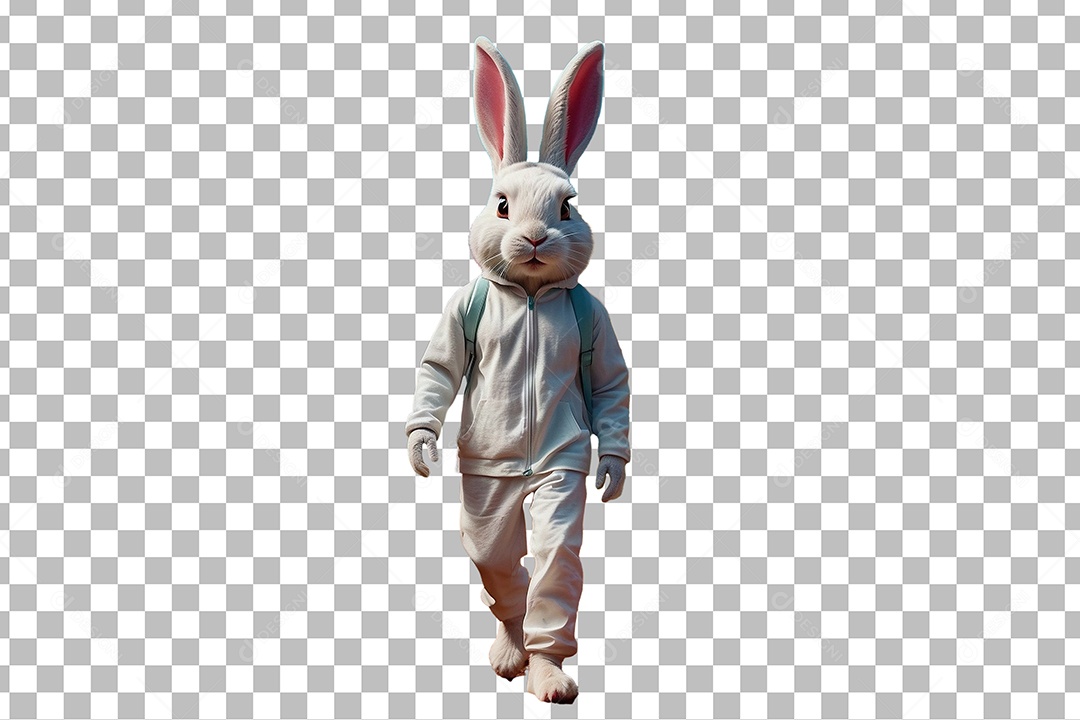Homem coelho de páscoa isolado para mídias sociais ou design