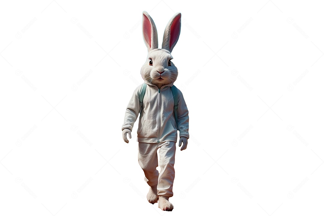 Homem coelho de páscoa isolado para mídias sociais ou design