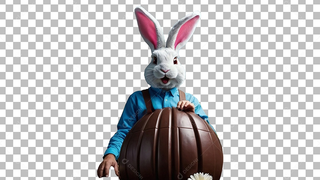 Coelho homem de páscoa isolado para mídias sociais ou design