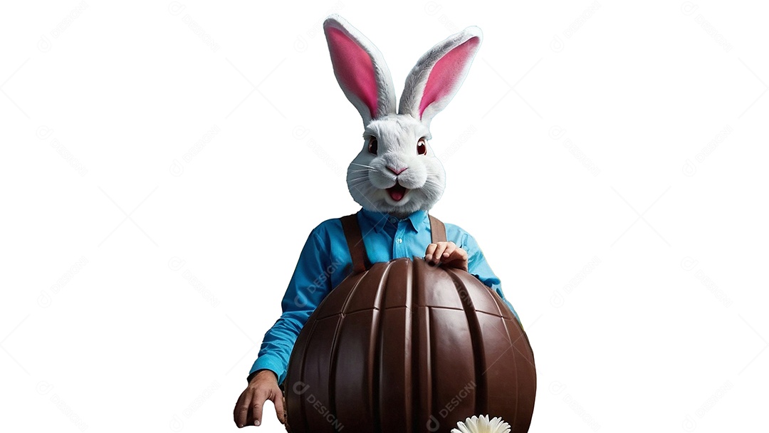 Coelho homem de páscoa isolado para mídias sociais ou design