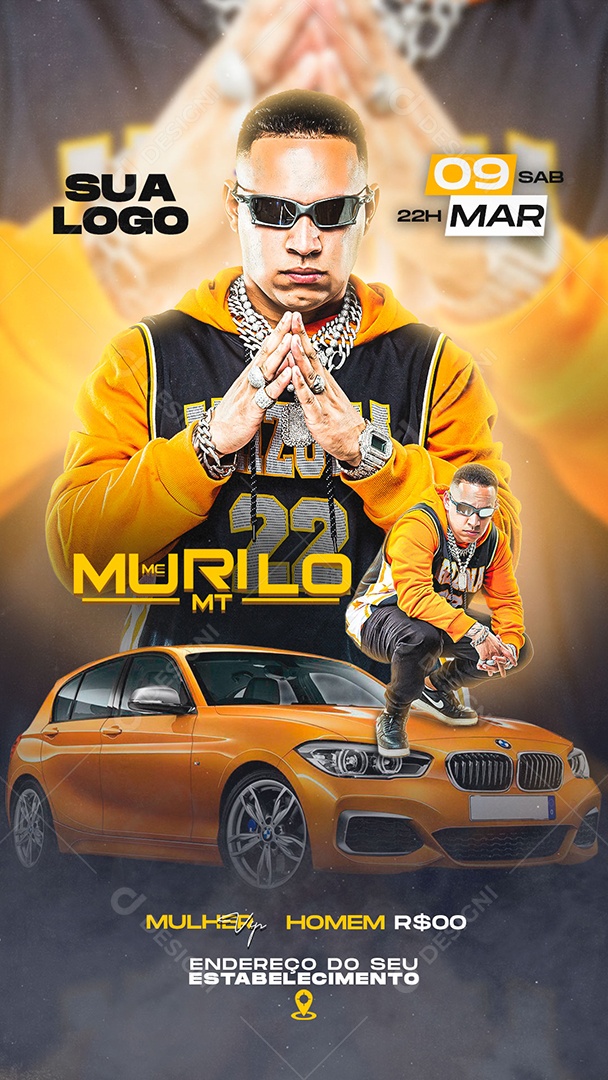 Story Flyer Mc Murillo Show Março Social Media PSD Editável