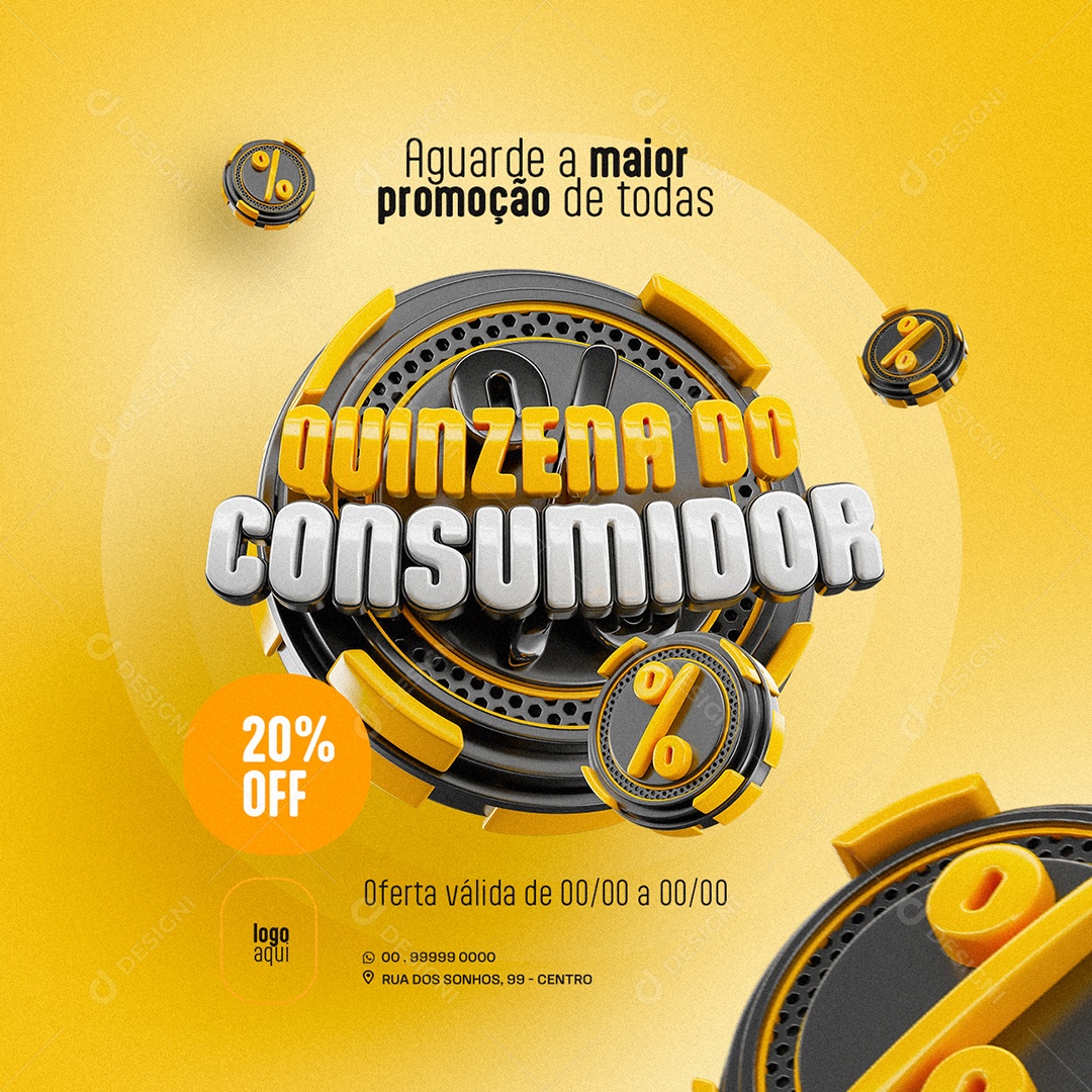 Quinzena do Consumidor Supermercado Aguarde a maior promoção de todas Social Media PSD Editável