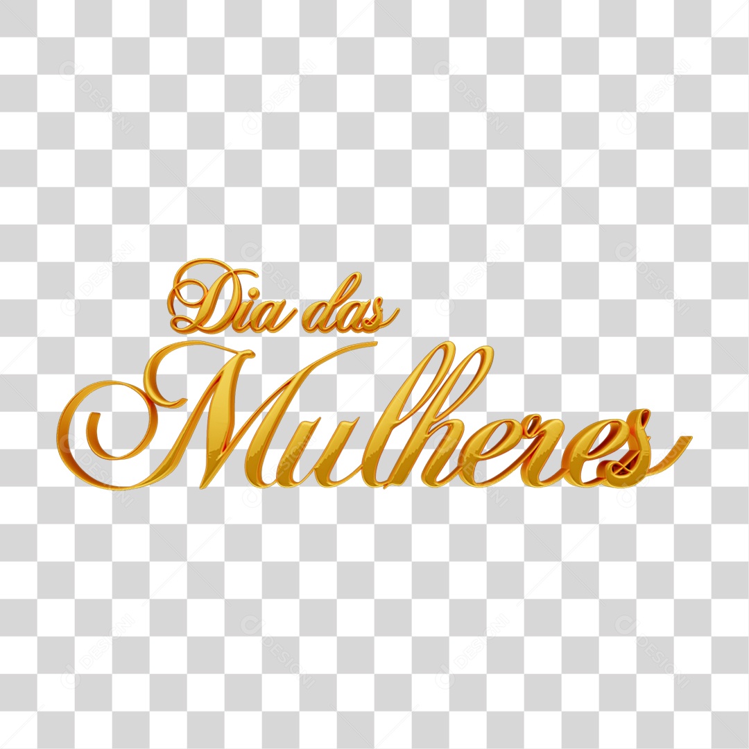 Texto 3D Dia das Mulheres PNG Transparente
