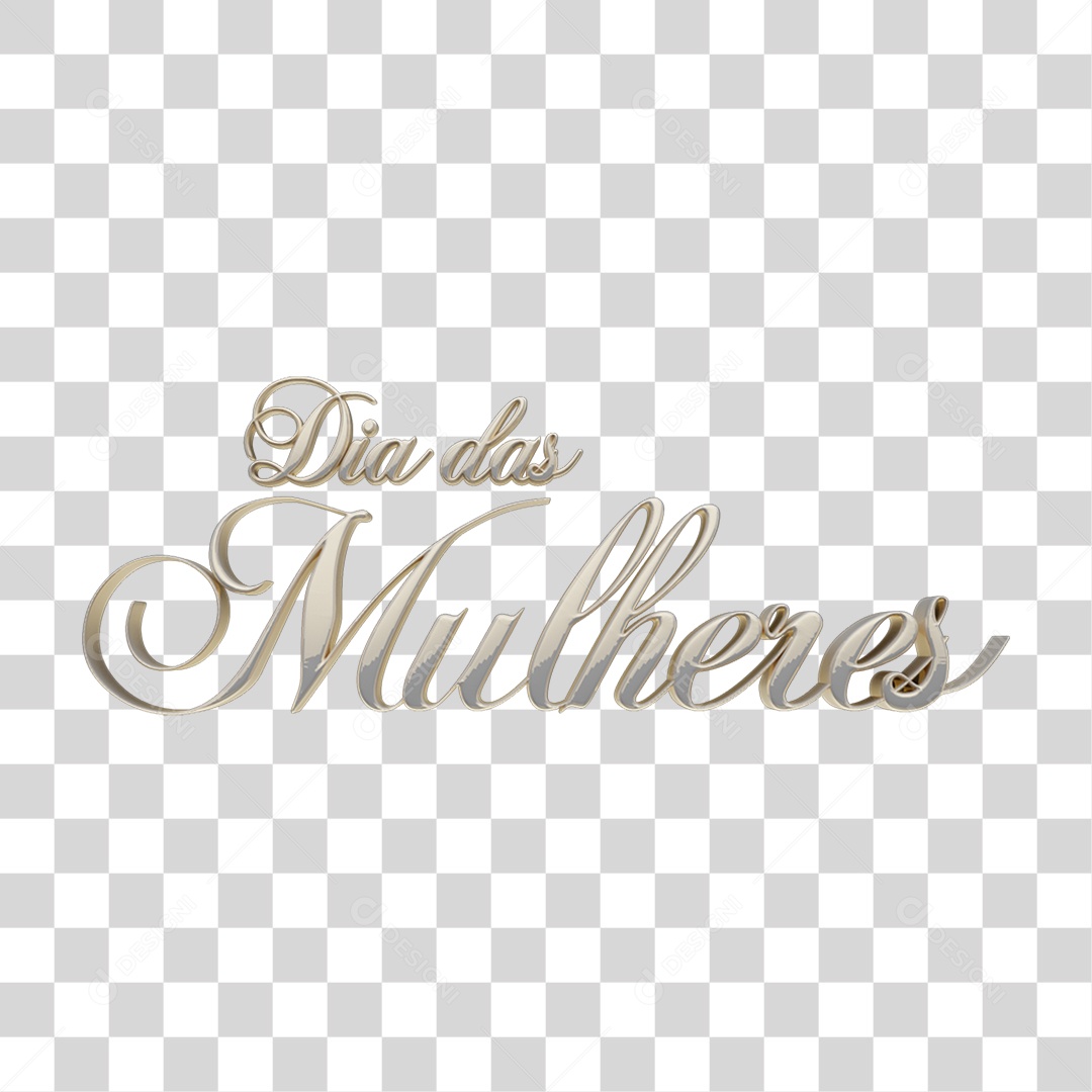 Texto 3D Dia das Mulheres PNG Transparente