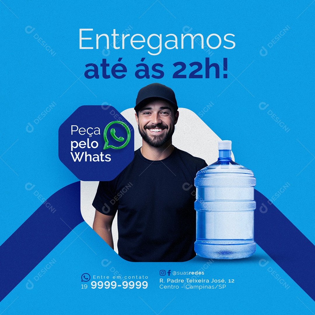 Entregas de Água Pela pelo Whats Social Media PSD Editável