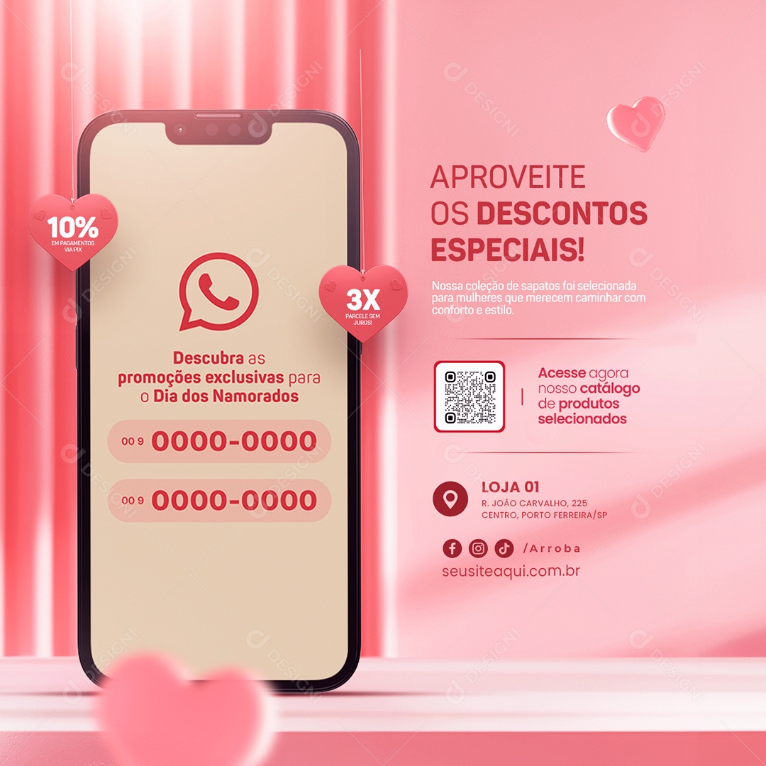 Loja De Sapatos Dia das Mulheres Aproveite os Descontos Especiais Social Media PSD Editável