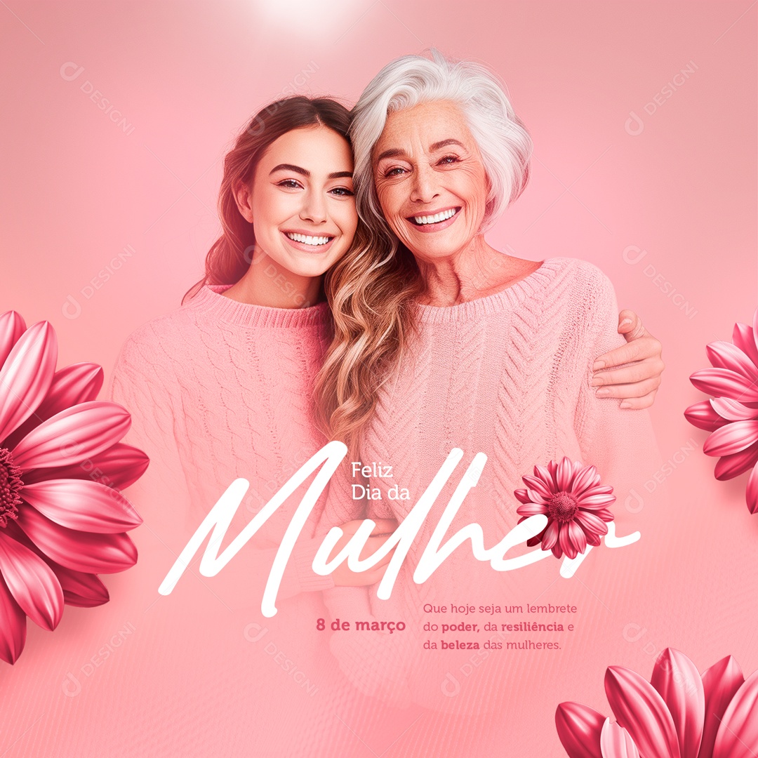 Dia Internacional das Mulheres 8 de Março Seja um Lembrete do Poder da Resiliência Social Media PSD Editável