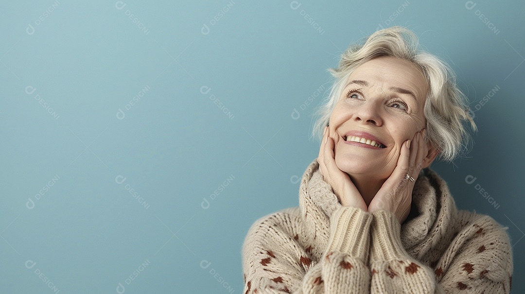 Mulher de 50 anos expressando afeto