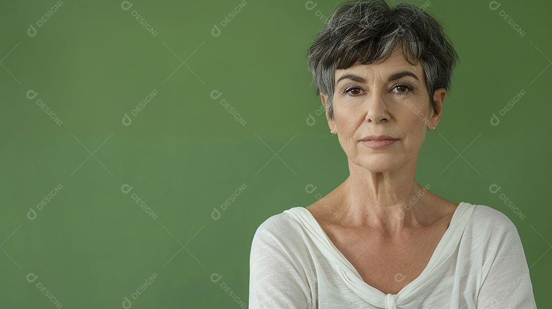 Mulher de 50 anos expressando afeto