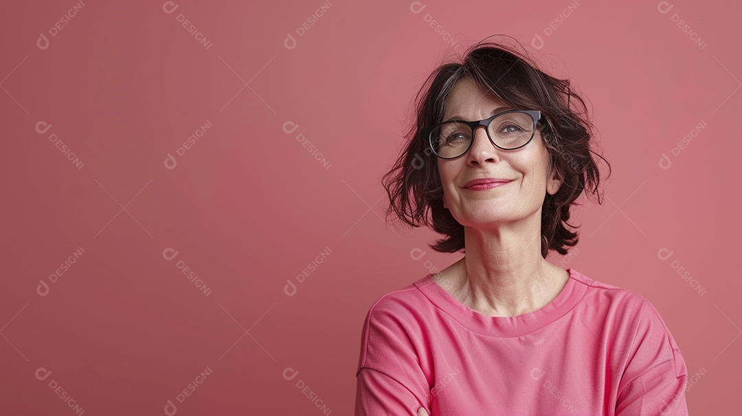 Mulher de 50 anos expressando afeto