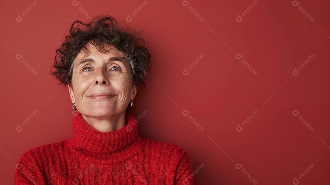 Mulher de 50 anos expressando afeto