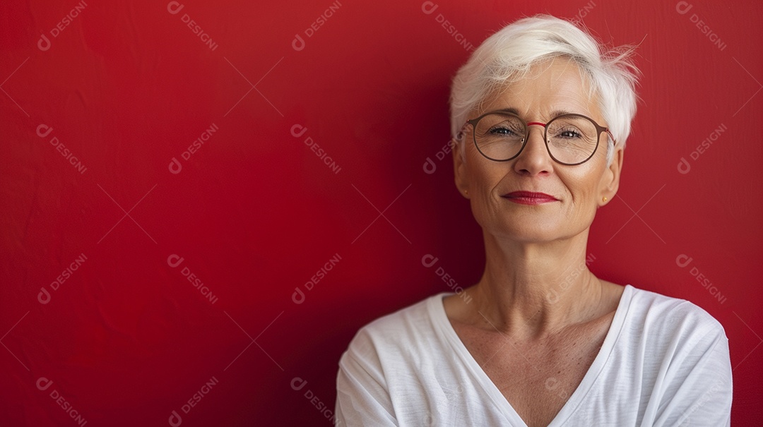 Mulher de 50 anos expressando afeto