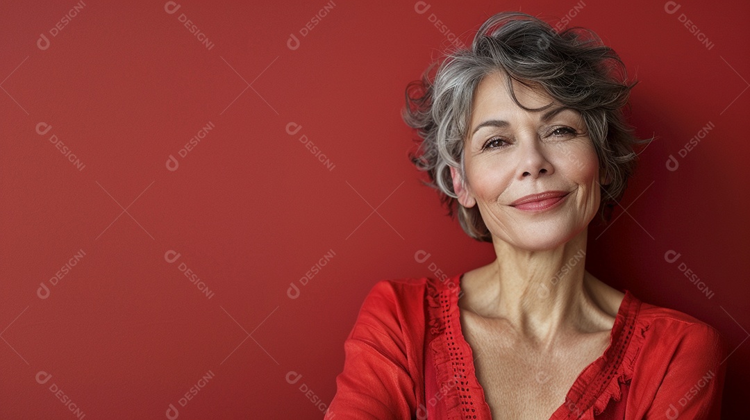 Mulher de 50 anos expressando afeto