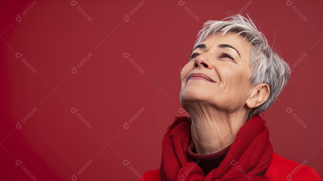 Mulher de 50 anos expressando afeto